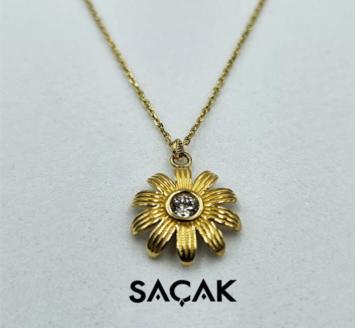 14 Ayar Altın Çiçek Kolye - SAÇAK KUYUMCULUK