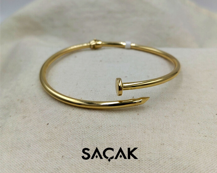 14 Ayar Altın Çivi Model Kelepçe Bilezik - SAÇAK KUYUMCULUK