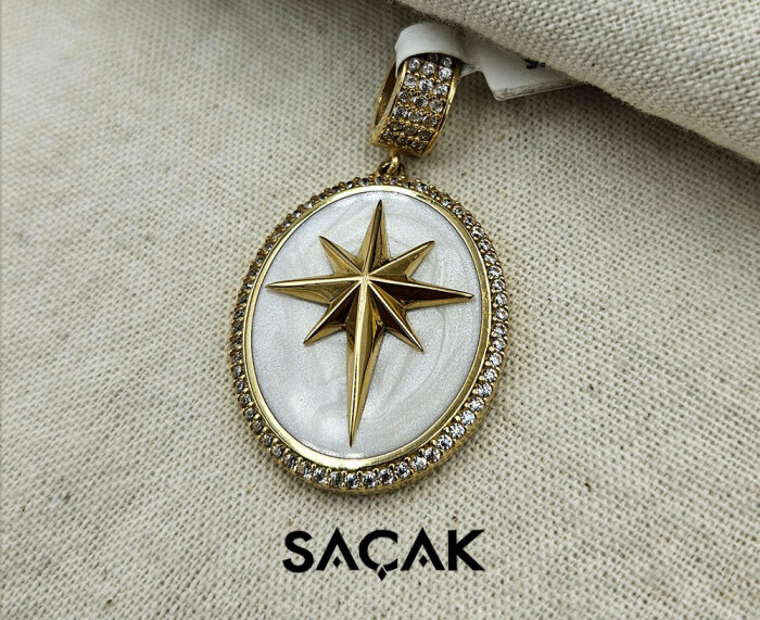 14 Ayar Altın Kuzey Yıldızı Kolye Ucu - SAÇAK KUYUMCULUK