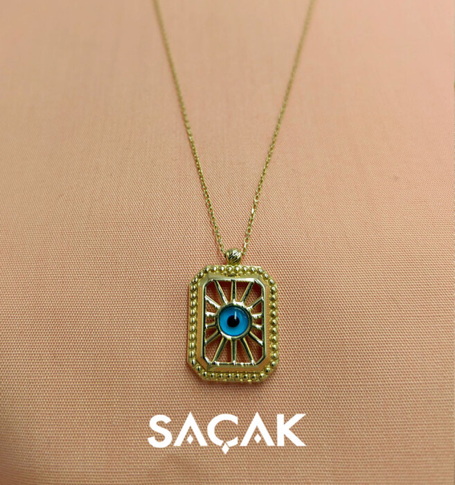 14 Ayar Altın Nazar Göz Tasarım Kolye - SAÇAK KUYUMCULUK