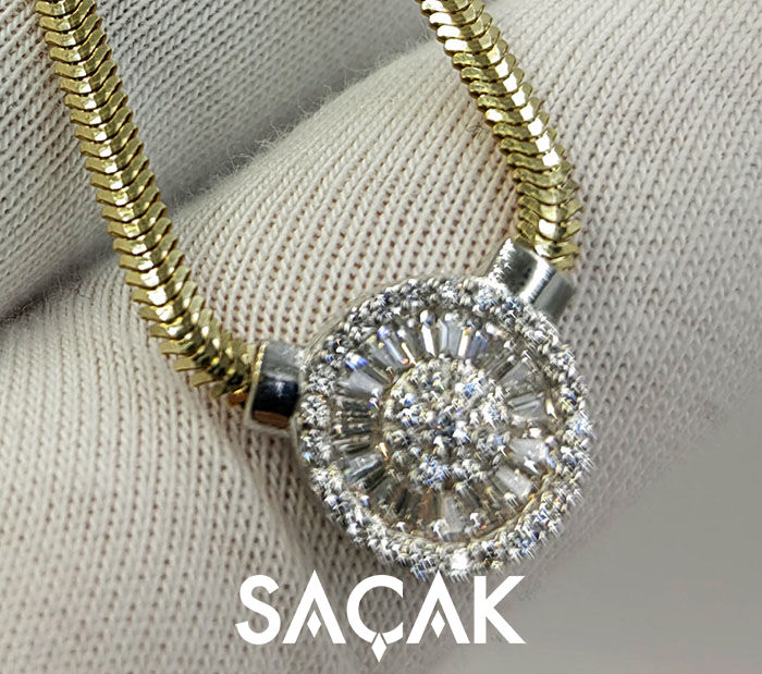 14 Ayar Balıksırtı Zincirli Baget Kolye - 4