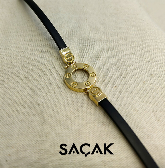 14 Ayar Erkek Vida Detaylı Altın Bileklik - SAÇAK KUYUMCULUK