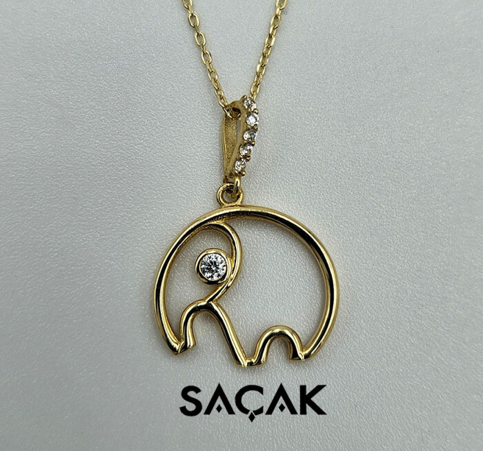 14 Ayar Minimal Fil Altın Kolye - SAÇAK KUYUMCULUK