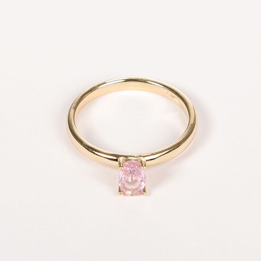 Baget Oval Pembe Altın Yüzük 861 - 1